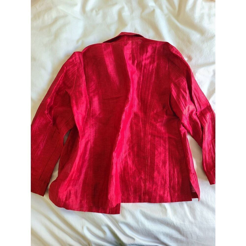 Chico's‎ Basic Jacket Womens 3 Red Button Front L… - image 8
